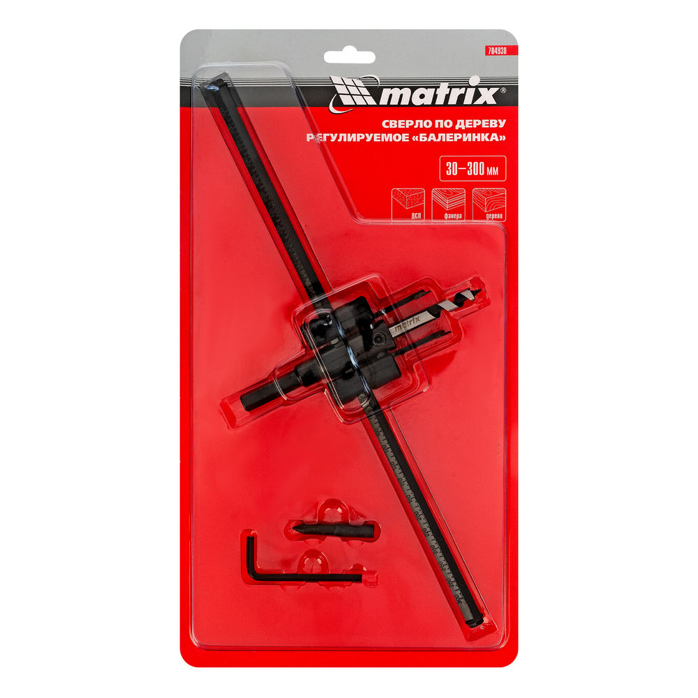 Сверло по дереву регулируемое Балеринка, 30-300 мм (704930)