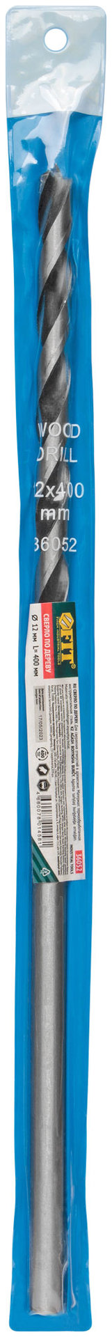 Сверло по дереву удлиненное 12х400 мм (36052)