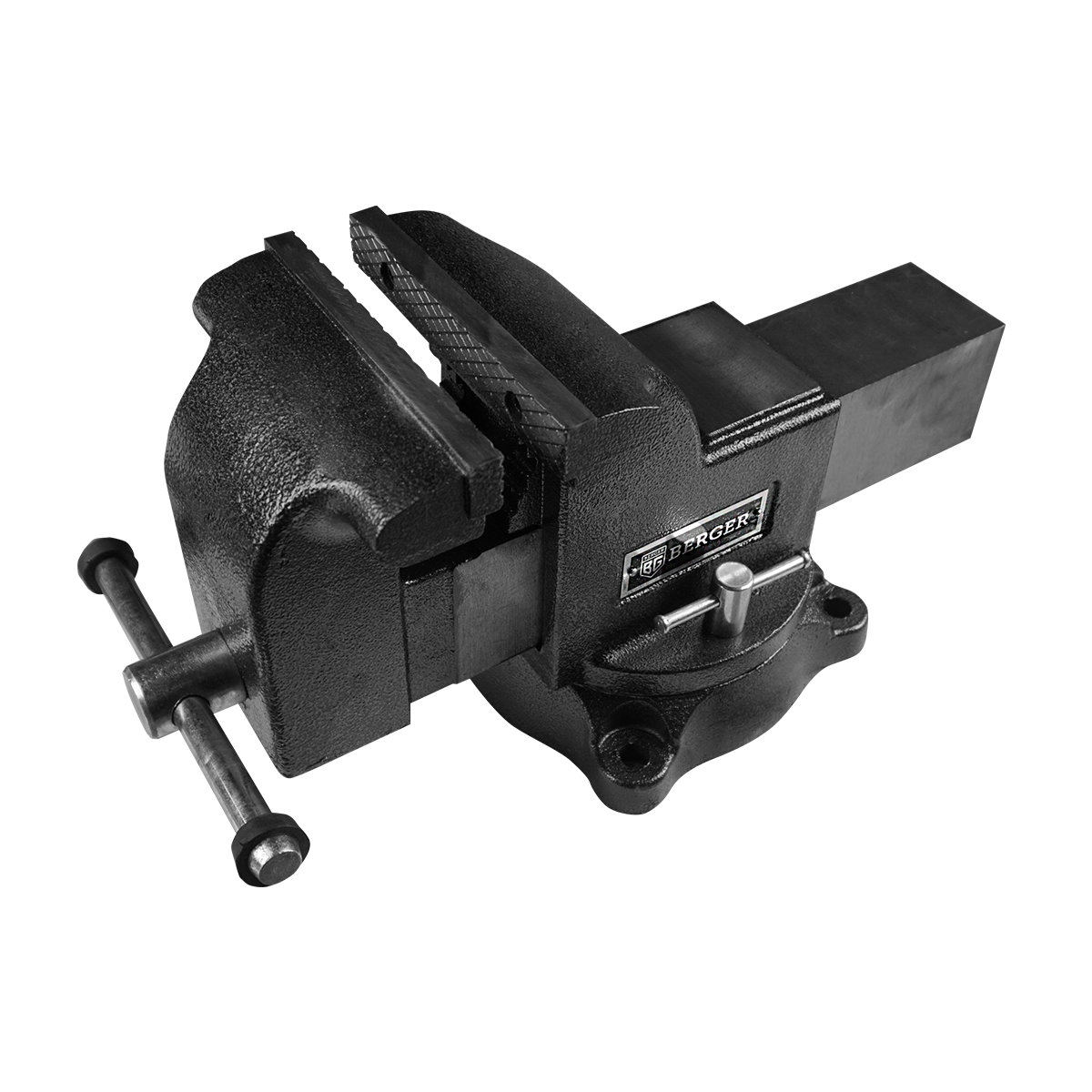 Тиски чугунные поворотные с наковальней БОР 200мм BERGER BG1339