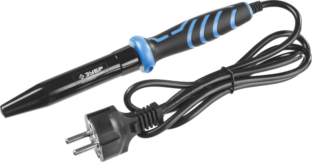 Электропаяльник Ceramic PRO 60 Вт, керамический нагреватель, конус, 2-компонентная рукоятка, с защитным колпачком ЗУБР Профессионал 55413-60