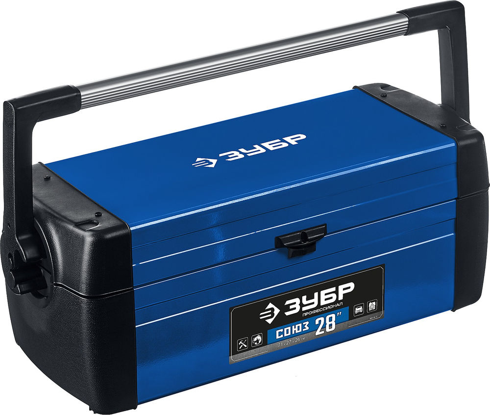 Металлический ящик для инструментов 710 x 270 x 260 мм 28 Профессионал ЗУБР СОЮЗ-28 38151-28