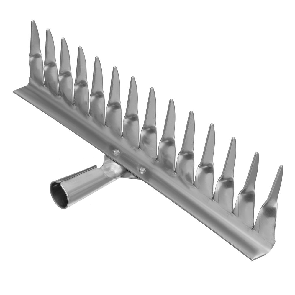 Грабли, нержавеющая сталь, 340 мм, 14 витых зубьев, без черенка, Сибртех (61759)