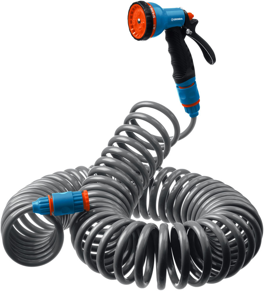 Поливочный набор, спиральный шланг 3/8 x 15 м, пистолет-распылитель, адаптеры, PROLine GRINDA 428495