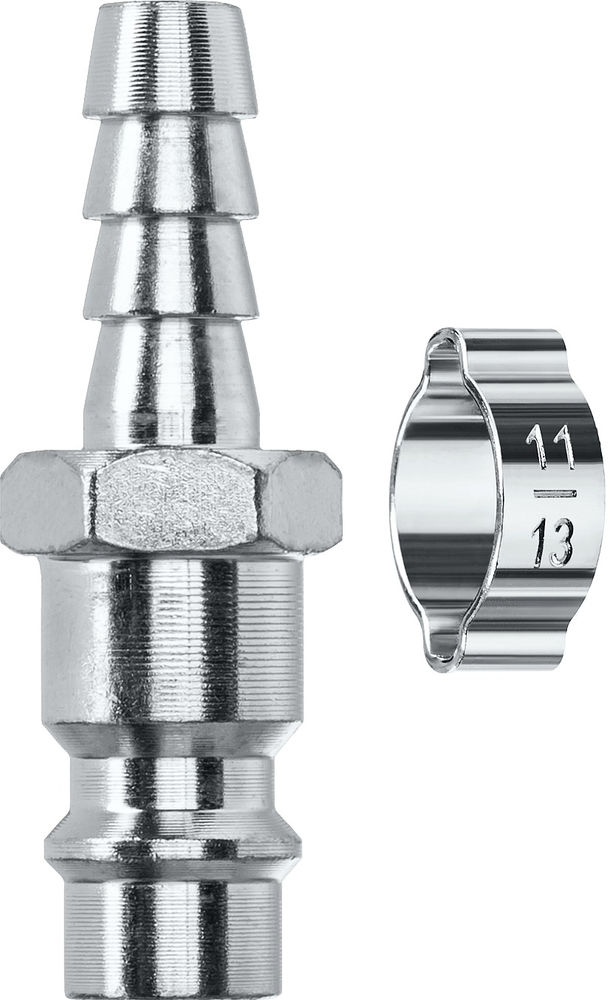 Переходник штуцер «елочка», 8 мм – рапид штуцер, с хомутом KRAFTOOL 06597-08