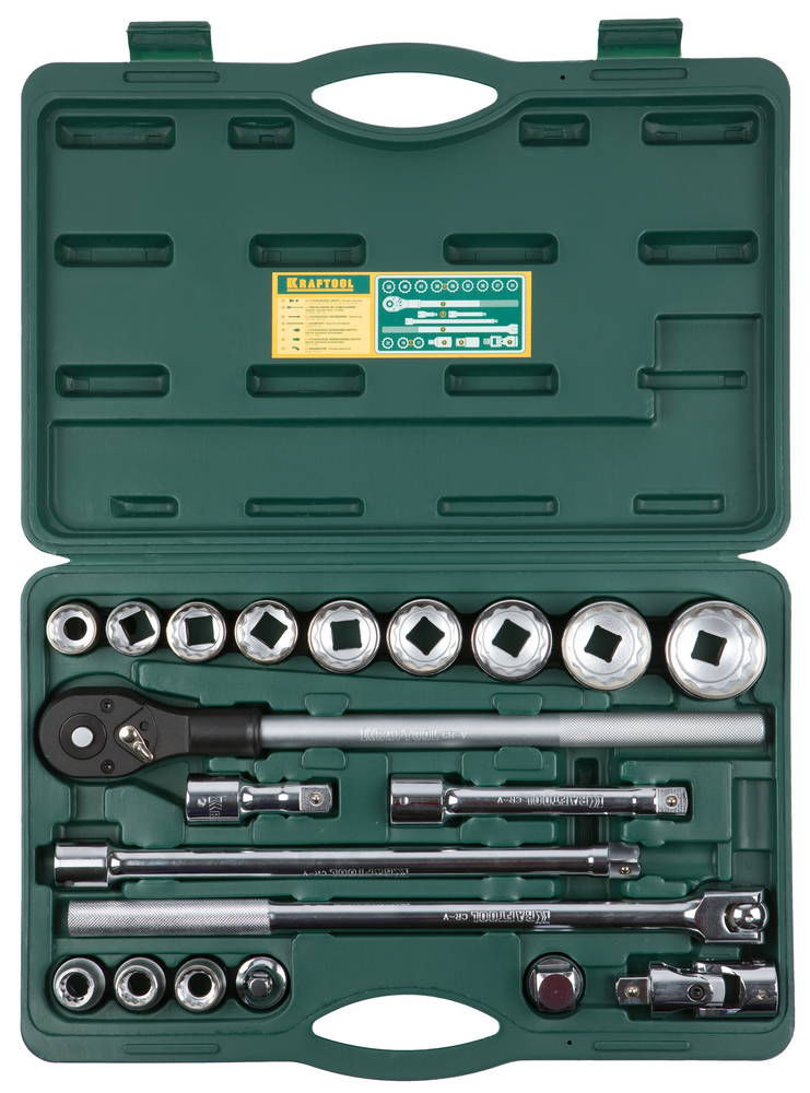 Набор торцовых головок 20 предм., (3/4) для крупногабаритной техники TRUCK 20 KRAFTOOL 27895-H20
