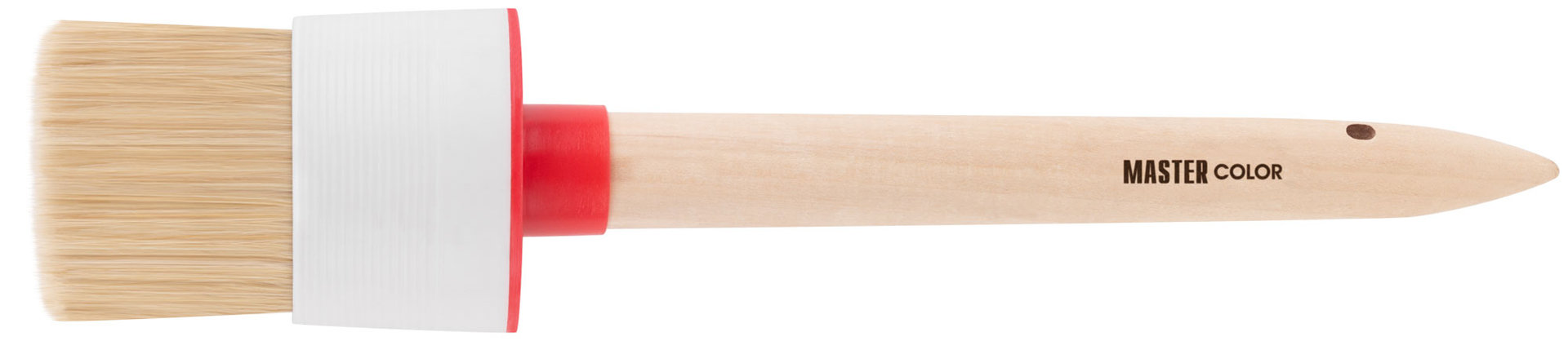 Круглая кисть, натур. щетина, 55% топс, деревянная ручка, O55 мм (30-0408)