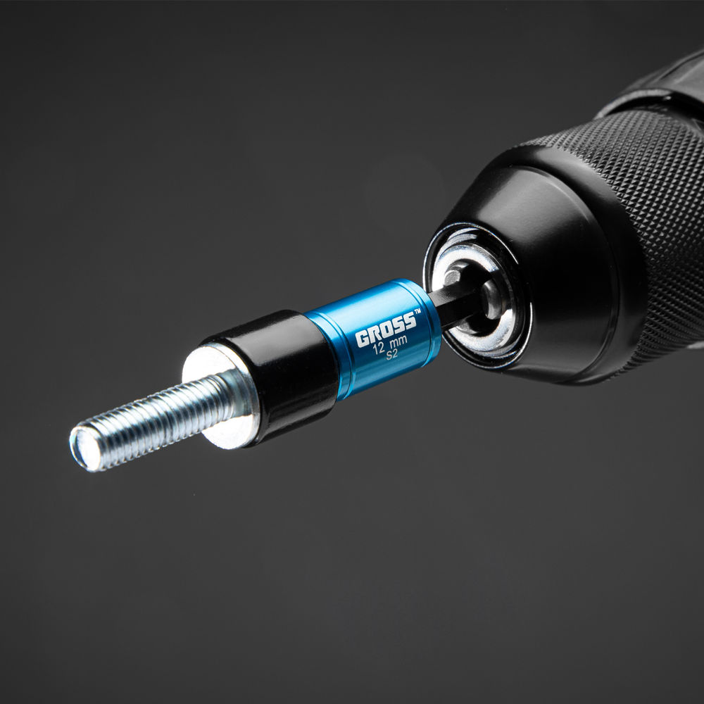 Набор бит с торцевыми головками 8, 10,12, 13 мм, магнит. Nut-Driver, S2 Gross (11627)