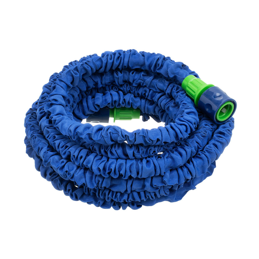 Набор поливочный, растягивающийся шланг 15 м, 7 режимов пистолет, соединитель, адаптер Сибртех (67544)