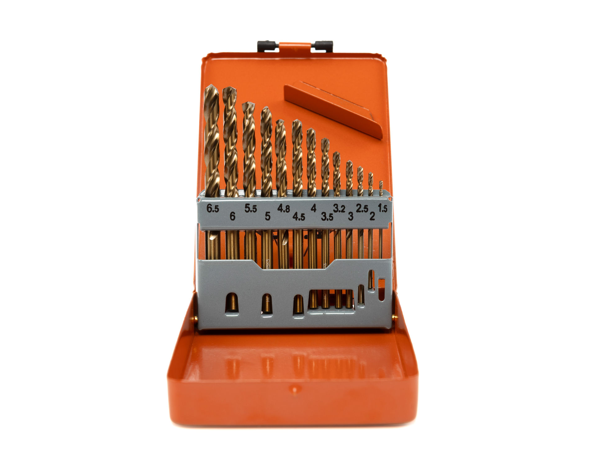 Набор сверл 1,5-6,5 13 штук Р6М5К5 (HSS-Co5) металлический кейс HORTZ