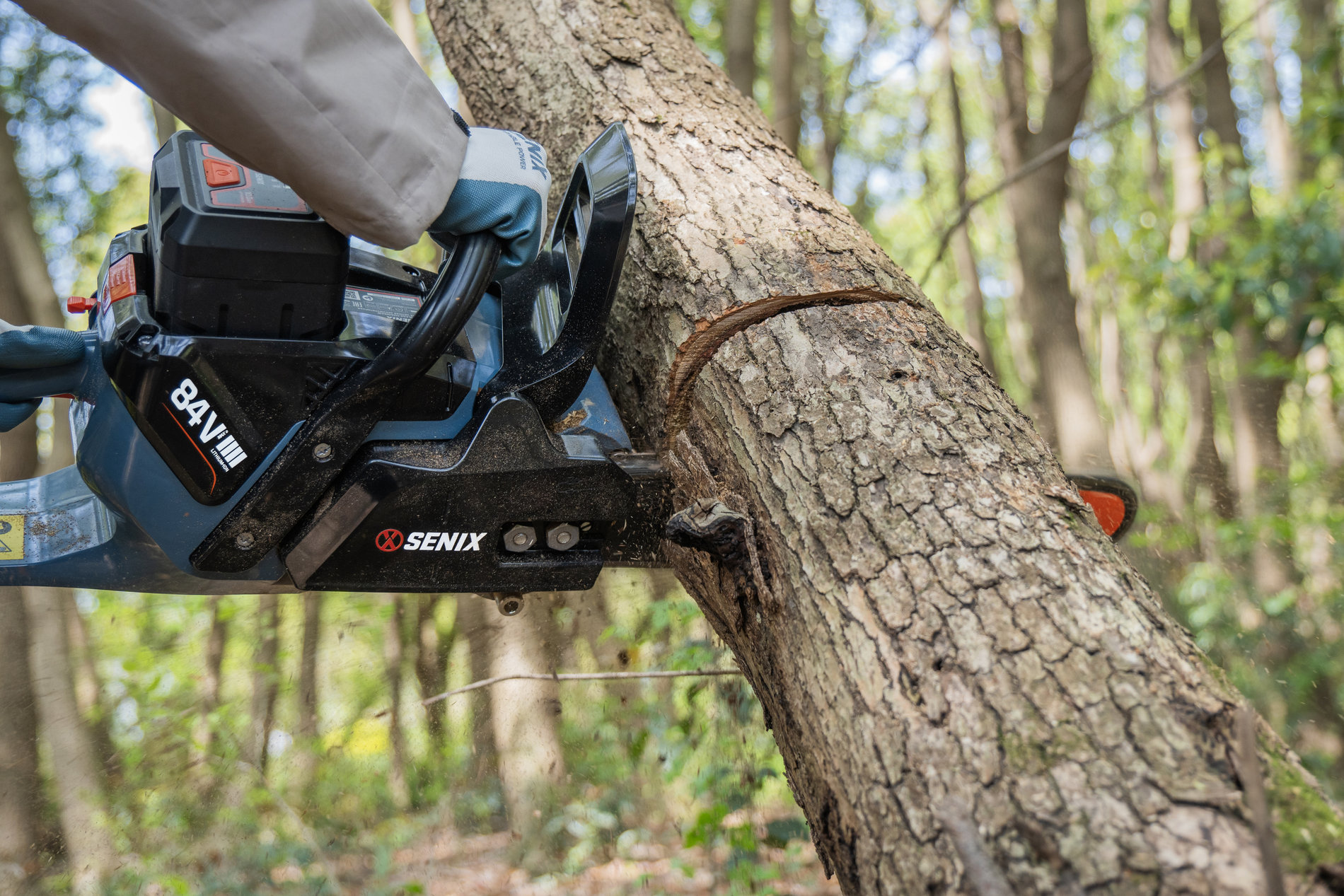 Пила цепная, бесщ.мотор, 40 см (16). В комплекте: 1 батарея 10.0Ач, ЗУ X8 84В