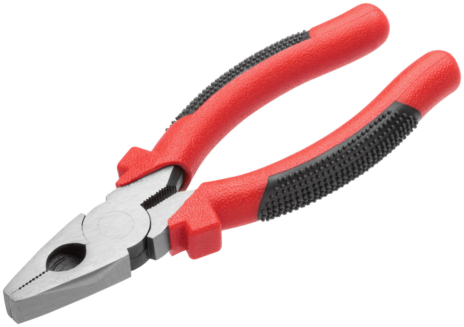 Плоскогубцы комбинированные Стандарт красно-черные пластиковые ручки, полированная сталь 165 мм (48165)