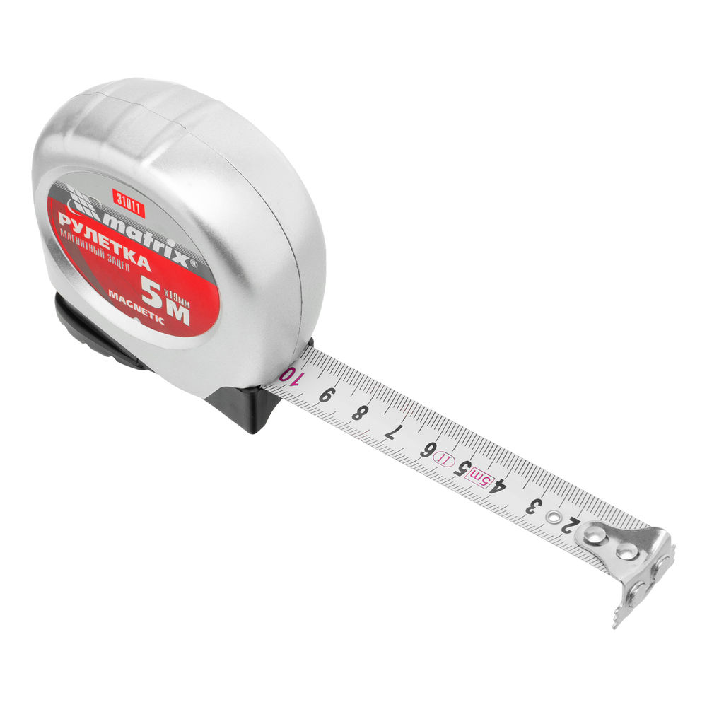 Рулетка Magnetic,5 м х 19 мм,магнитный зацеп Matrix