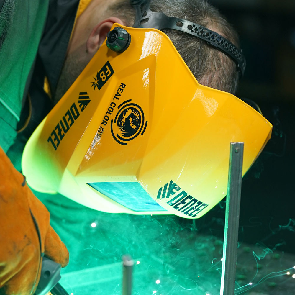 Щиток защитный лицевой (маска сварщика) F8, см. окно 100х50, Real Color, DIN4/5-8/9-13// Denzel (89717)