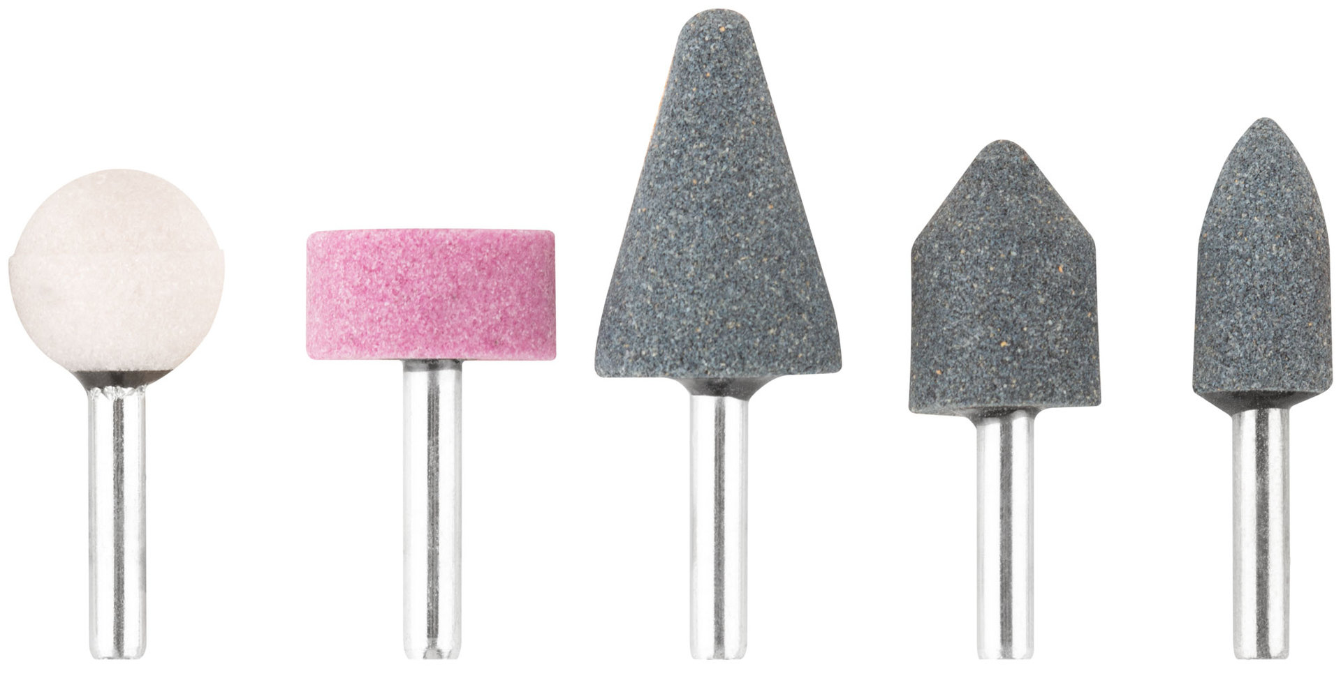 Шарошки абразивные по металлу, 5 шт., штифт 6 мм ( большие ) (36463)