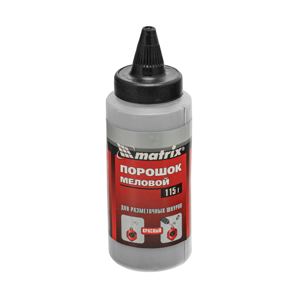 Шнур разметочный в пластмассовом обрезиненном корпусе, порошок красный Matrix (84855)