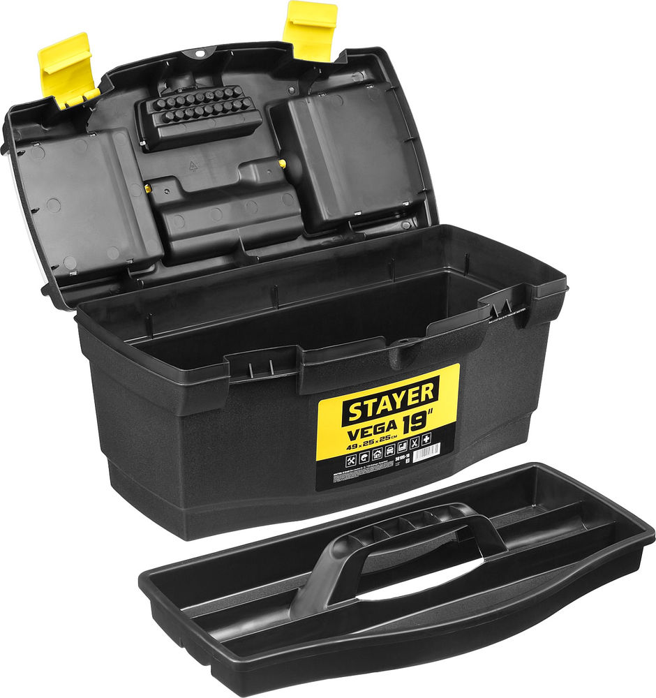 Ящик пластиковый для инструментов 490 х 250 х 250 мм, (19) VEGA-19 STAYER 38105-18