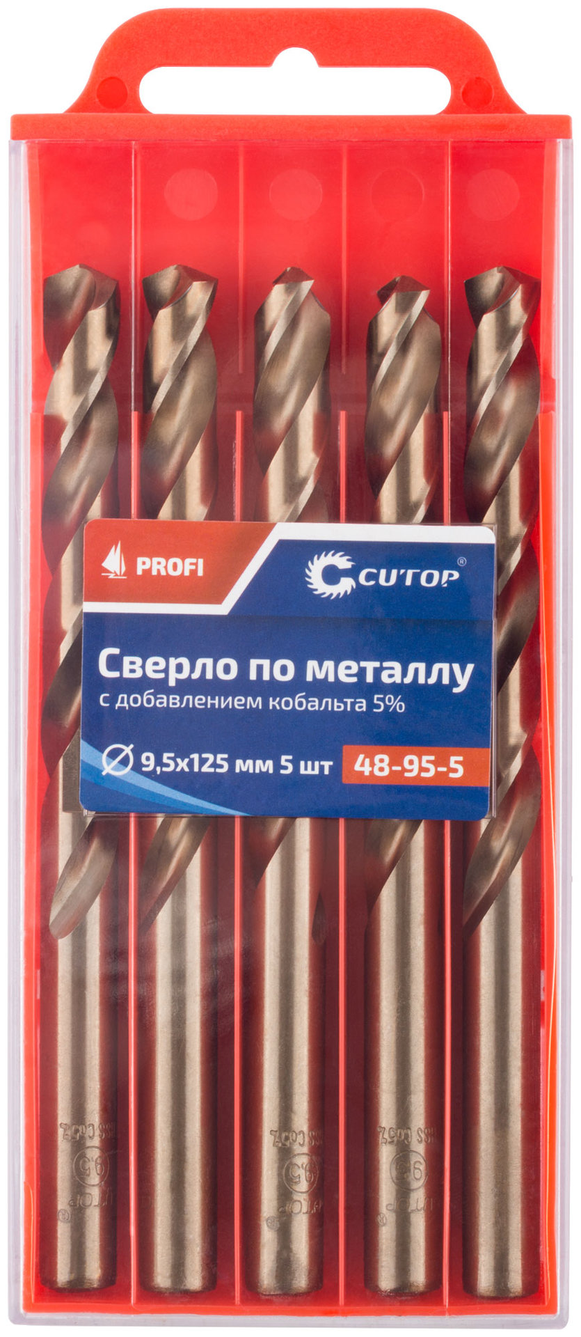 Сверло по металлу Cutop Profi с кобальтом 5%, 9,5 x 125 мм (5 шт) (48-95-5)
