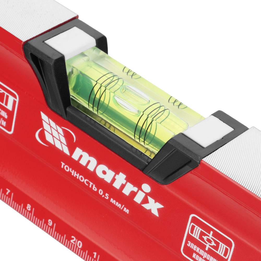 Уровень алюминиевый, магнит, фрезерованный, 3 глазка (1 зеркальный) 400 мм Matrix (34730)