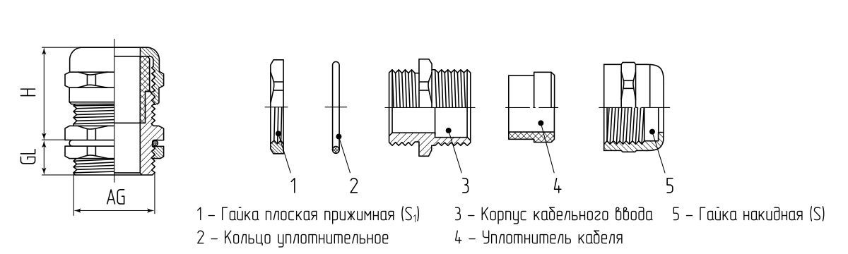 Ввод кабельный термостойкий латунный ВКТ-М12 (4-8 мм) (Fortisflex) (88249)