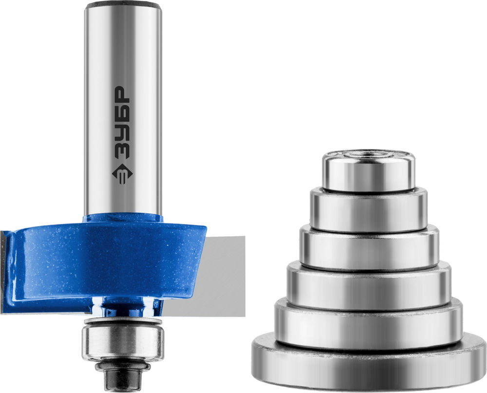 Фреза четвертная фальцевая 38.1?13 мм с подшипниками хвостовик 12 мм ЗУБР Профессионал 28759-38.1-H6