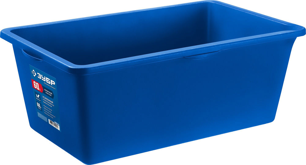 Таз строительный прямоугольный 60 л, первичный высокопрочный пластик, усиленный ЗУБР 06096-65