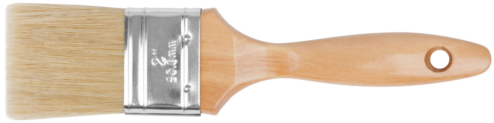 Кисть флейцевая Профи, натур.светлая щетина, деревянная ручка 2 (50 мм) (01115)