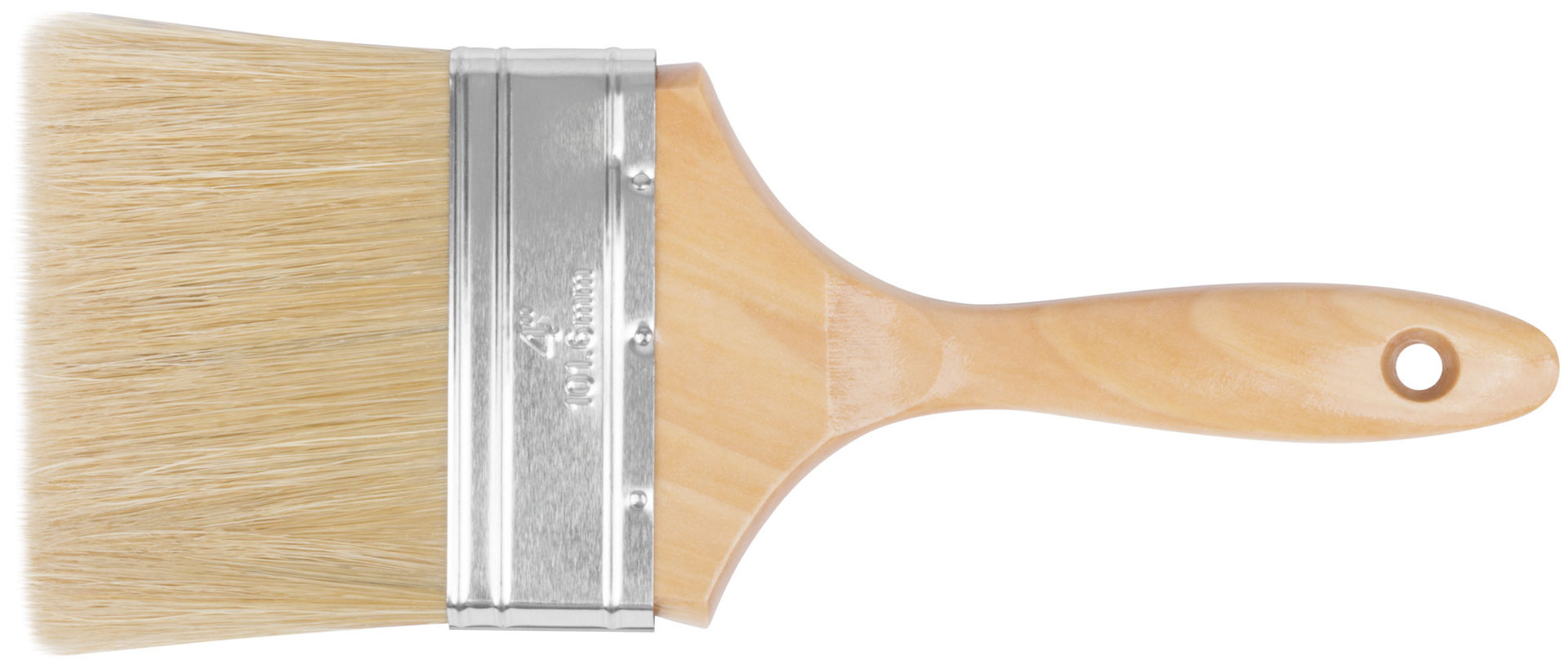 Кисть флейцевая Профи, натур.светлая щетина, деревянная ручка 4 (100 мм) (01118)