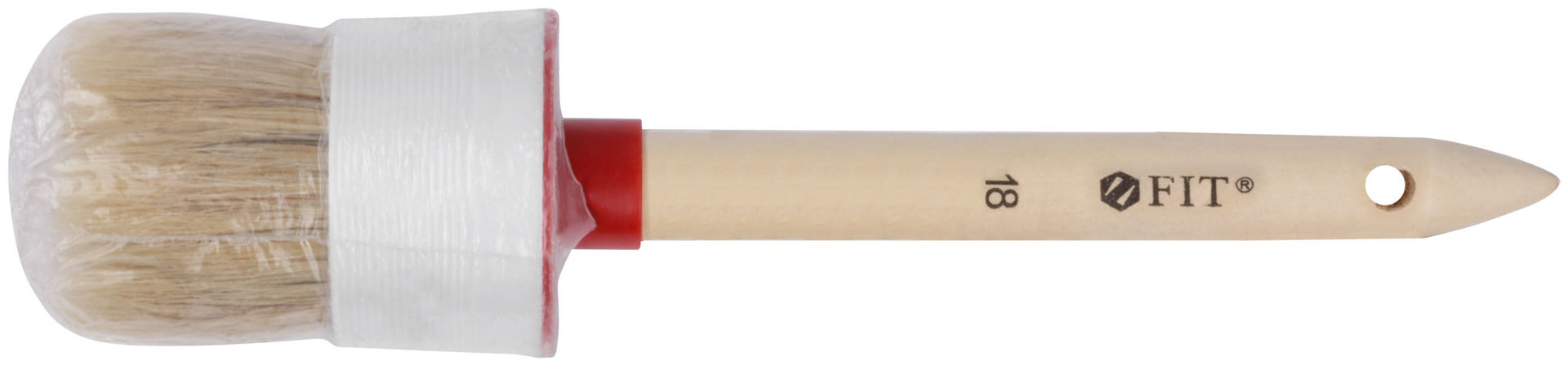 Кисть круглая, натуральная светлая щетина №18 (60 мм) (01310)