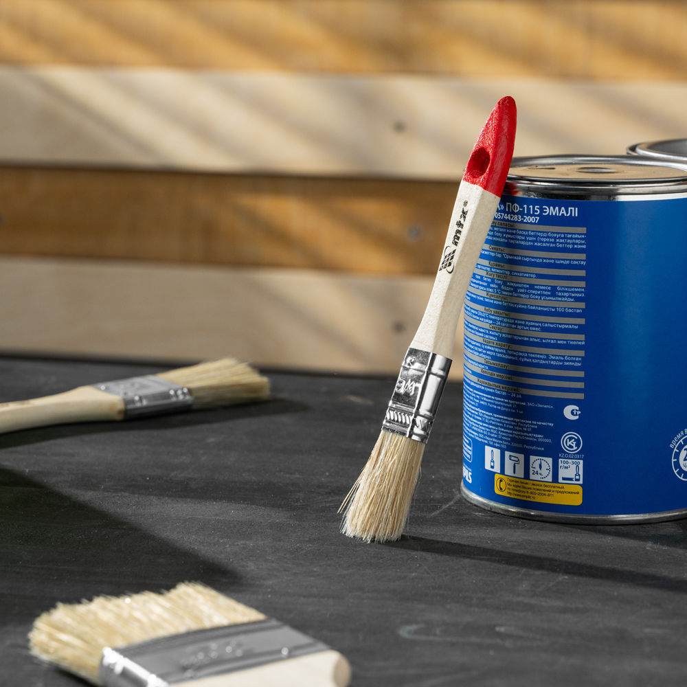 Кисть плоская Стандарт 3/4 (20 мм) натуральная щетина, деревянная ручка MTX (82515)