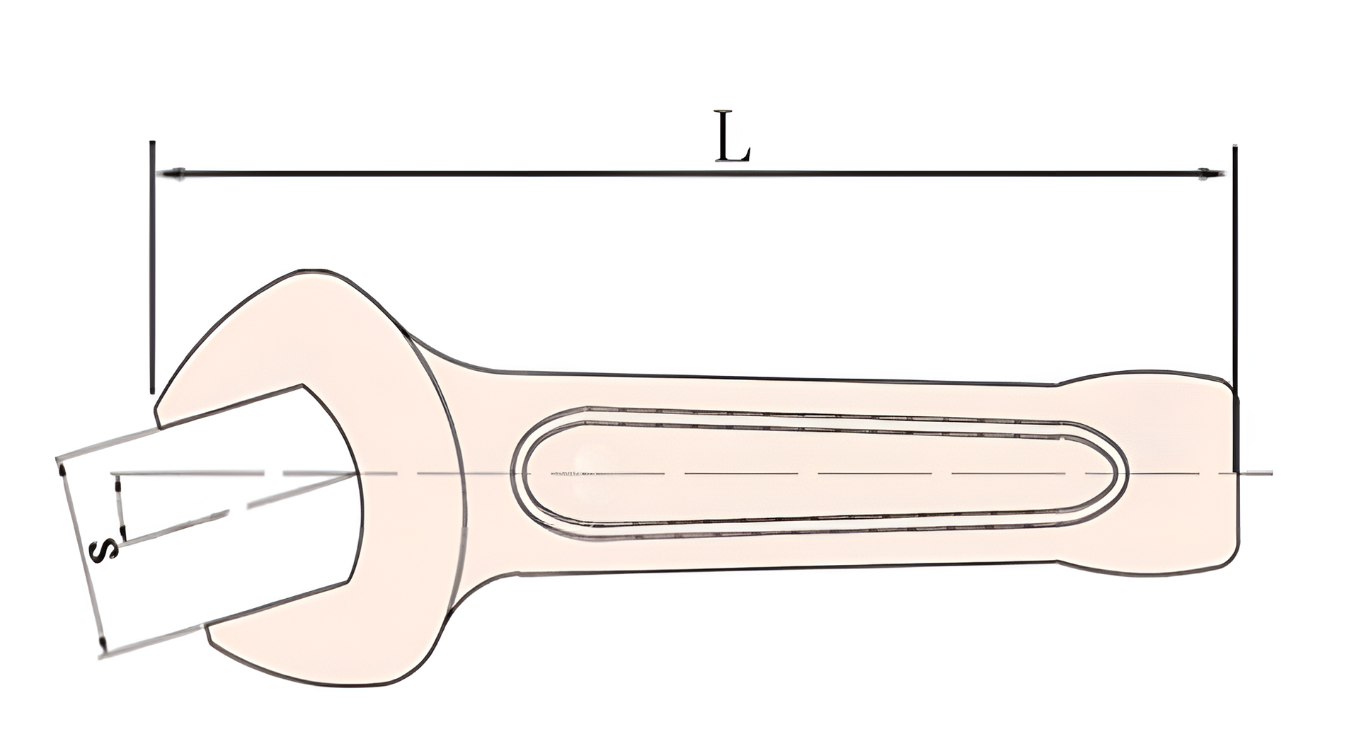 Ключ гаечный рожковый ударный 46 искробезопасный сплав AlCu 141-46, HORTZ