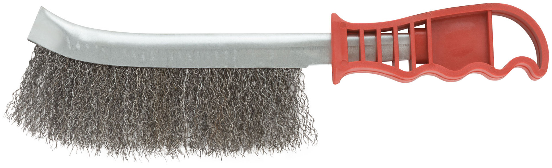 Корщетка с изогнутой пластиковой ручкой, стальная тип А (38422М)
