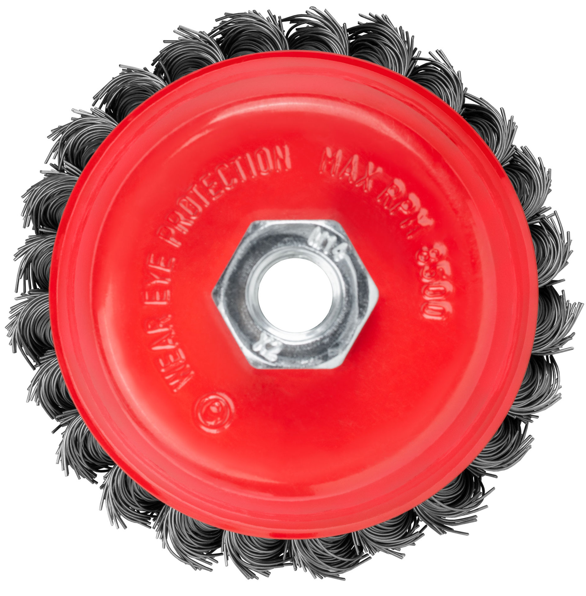 Корщетка-чашка, гайка М14, стальная витая проволока 100 мм (39468)