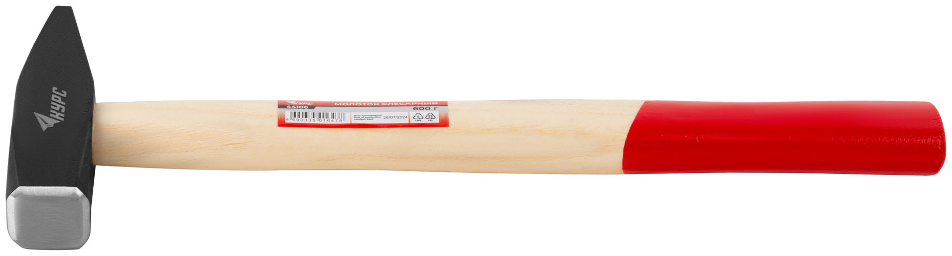 Молоток слесарный, деревянная ручка Оптима 600 гр. (44106)