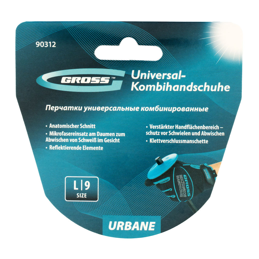 Перчатки универсальные комбинированные, URBANE, размер L (9) Gross (90312)