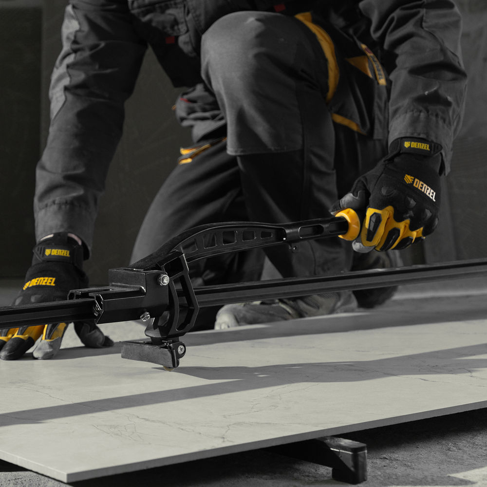 Плиткорез рельсовый 1200х16мм, каретка на подш., стальная станина, усил. рукоятка-пенал Denzel (877020)