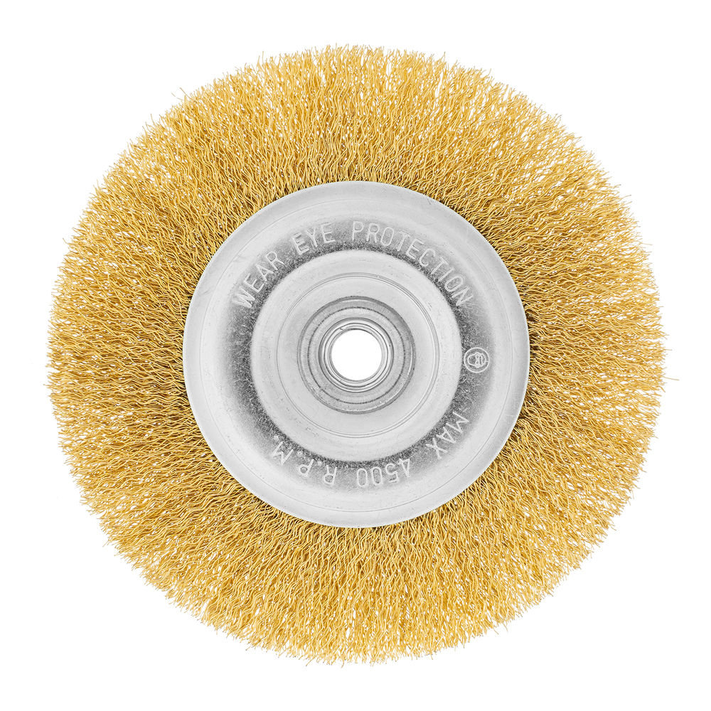 Щетка для УШМ, 150 мм, М14, плоская, латунированная витая проволока Matrix (74652)