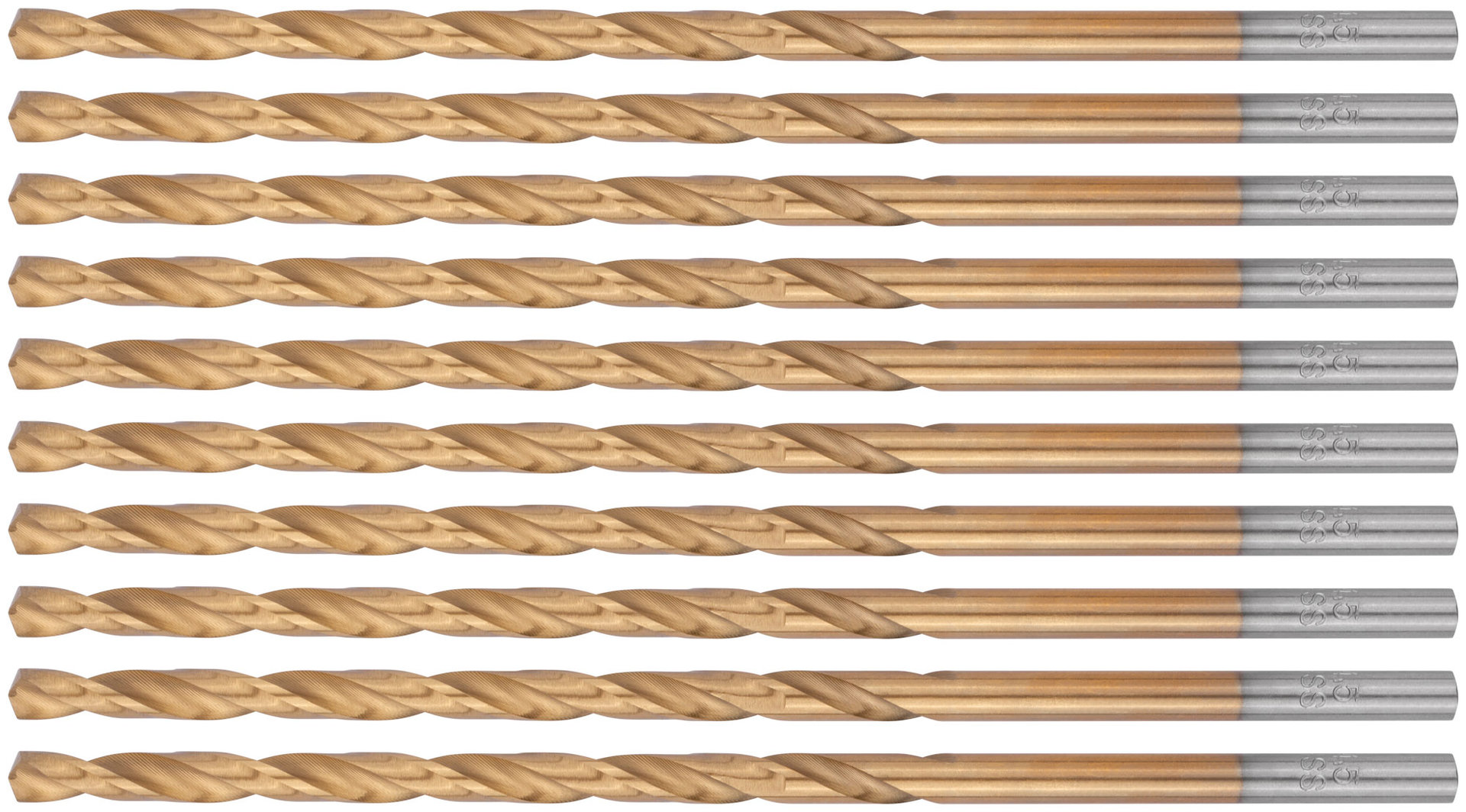 Сверла HSS по металлу, удлиненные, титановое покрытие 4,5х126 мм (10 шт.) (34245)