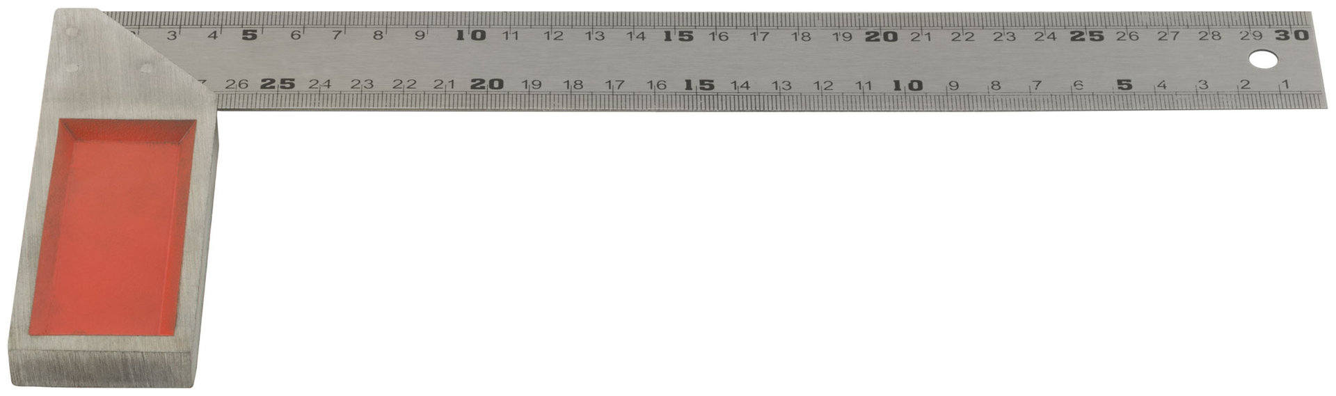 Угольник столярный, рифленая шкала, чугунное основание 300 мм (19454)