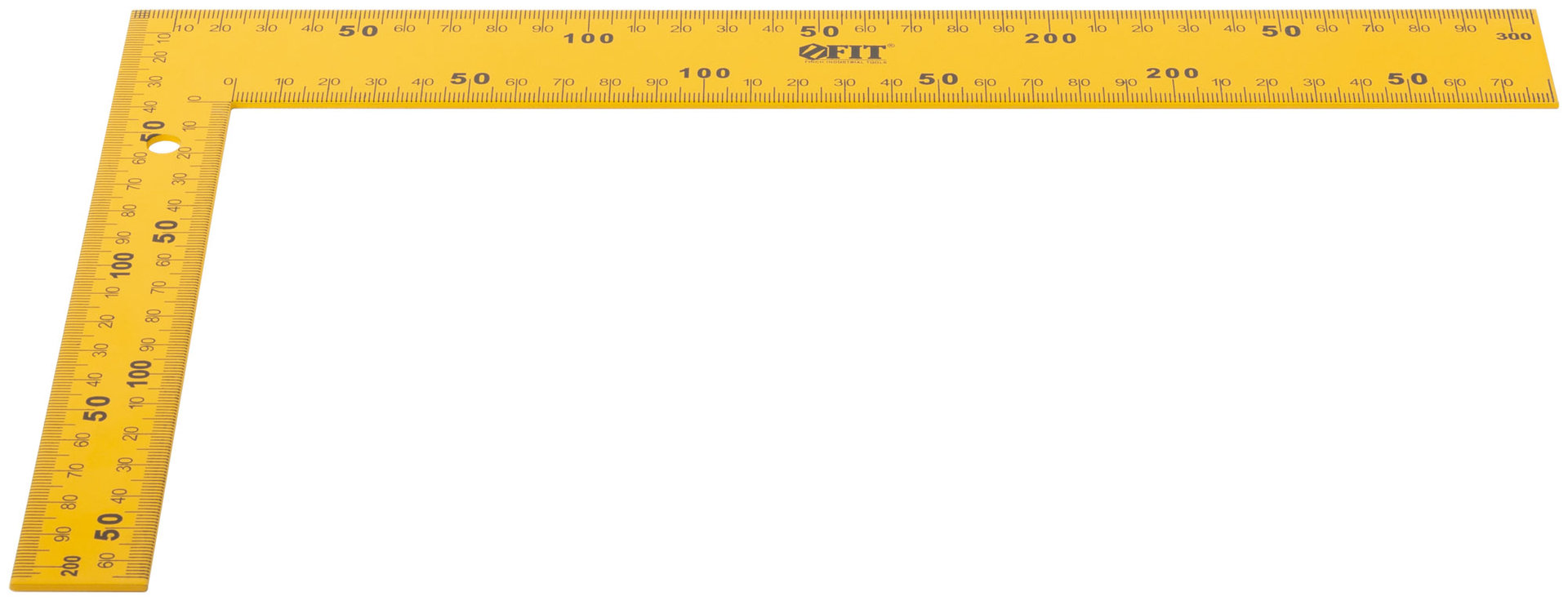 Угольник столярный цельнометаллический желтый, крашеная шкала 200 х 300 мм (19625)