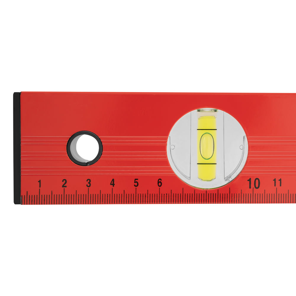 Уровень алюминиевый, 600 мм, 3 глазка, красный, линейка Matrix (33223)