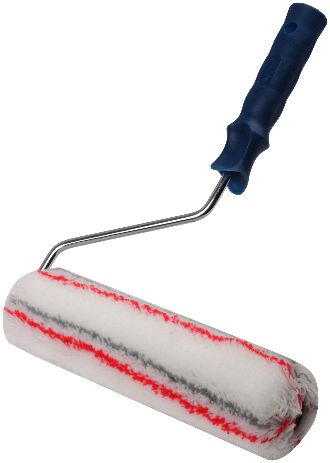 Валик полиакрил. нитяной, Профи, белый с сер. и крас.полос., бюг. 8 мм, диам. 48/84 мм, ворс 18 мм, 230 мм (02368)