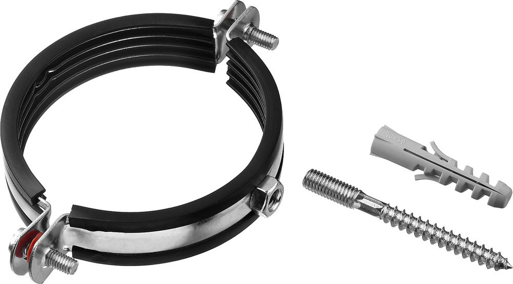 Хомут трубный с сантехнической шпилькой и дюбелем 3, цинк, 1 шт ЗУБР 37866-87-94  