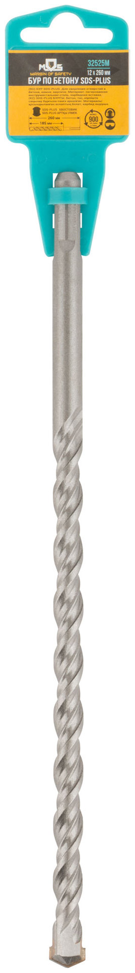 Бур по бетону SDS PLUS с двойной резьбой 12х260 мм (32525М)