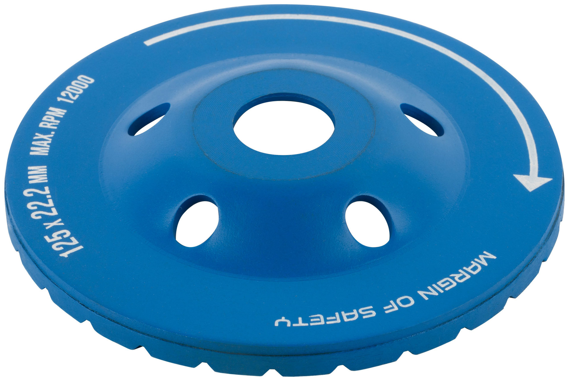 Диск алмазный шлифовальный, посадочный диаметр 22,2 мм, Турбо широкие сегменты 125 мм (39520М)