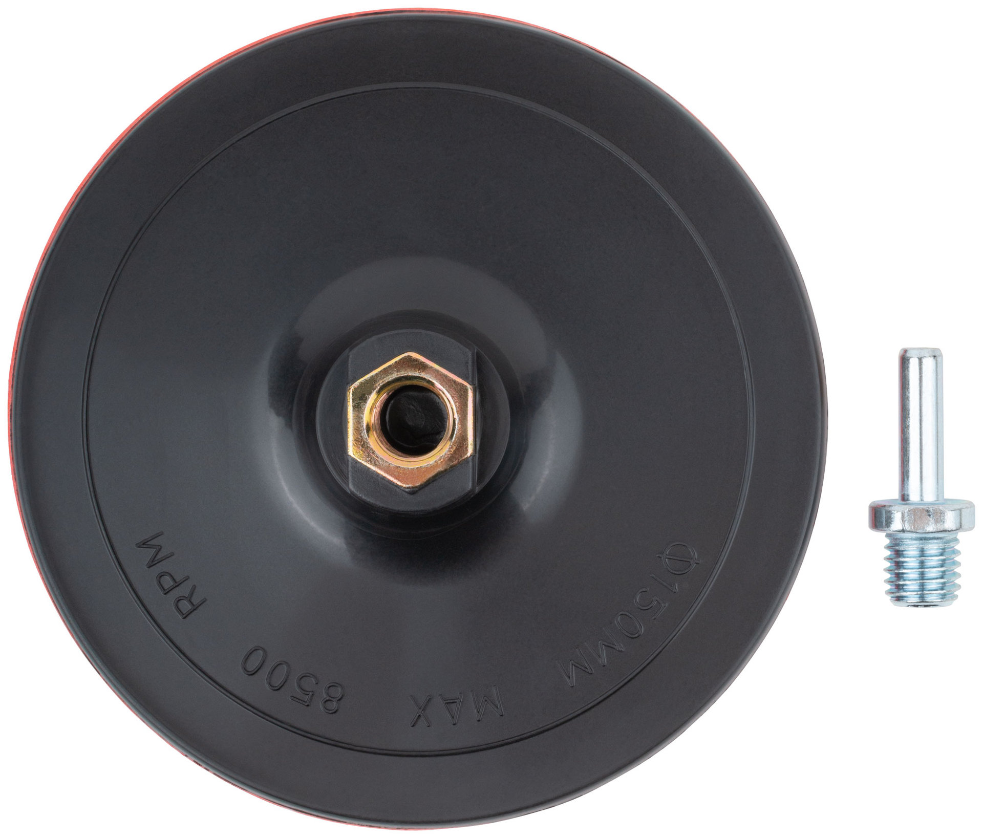 Диск шлифовальный с липучкой, гайка М14 + переходник для дрели, 150х3 мм (39626)