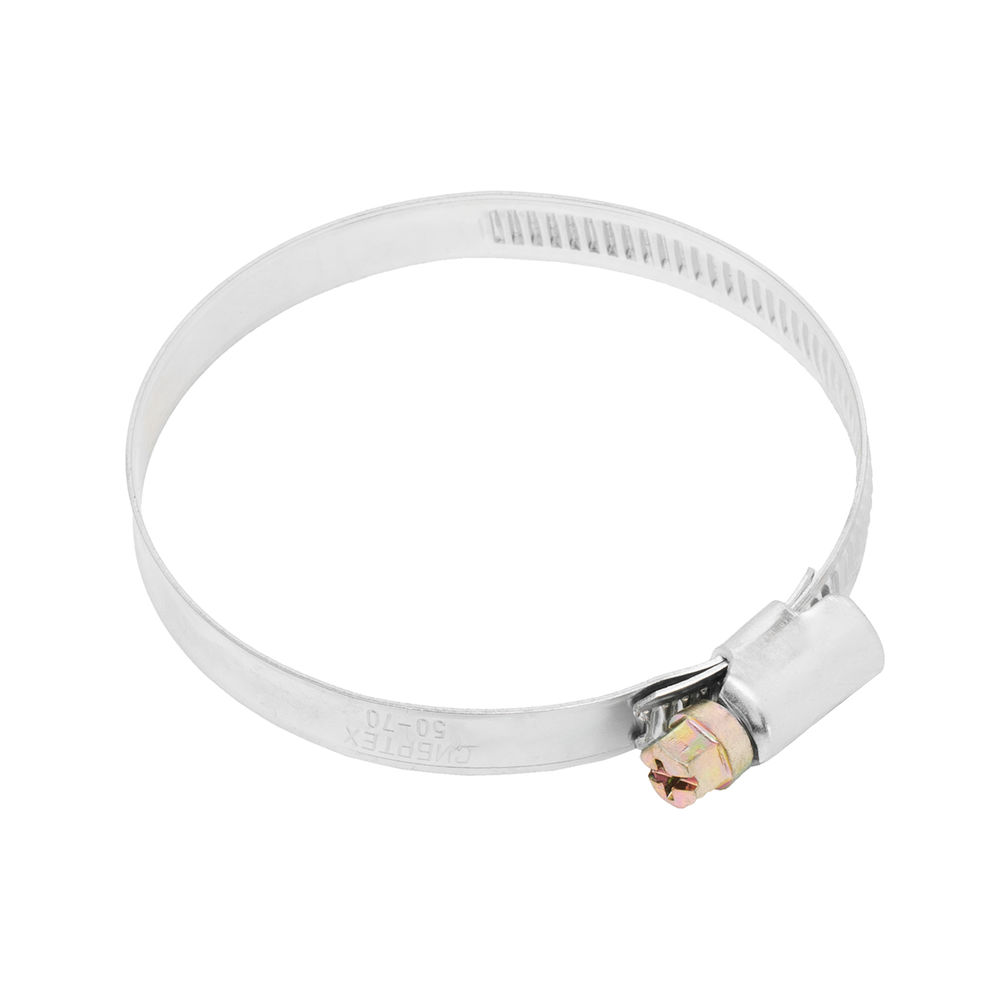 Хомуты металлические, Стандартное болтовое крепление 50-70 мм, 50 штук в упаковке, ширина 9 мм Сибртех (47563)