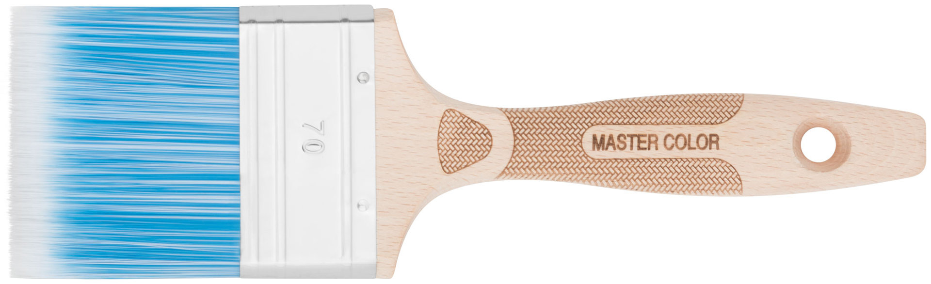 Кисть флейцевая, толщ. 18 мм, ПБТ-щетина, нерж. обжим., буковая ручка, ширина 70 мм (30-0035)