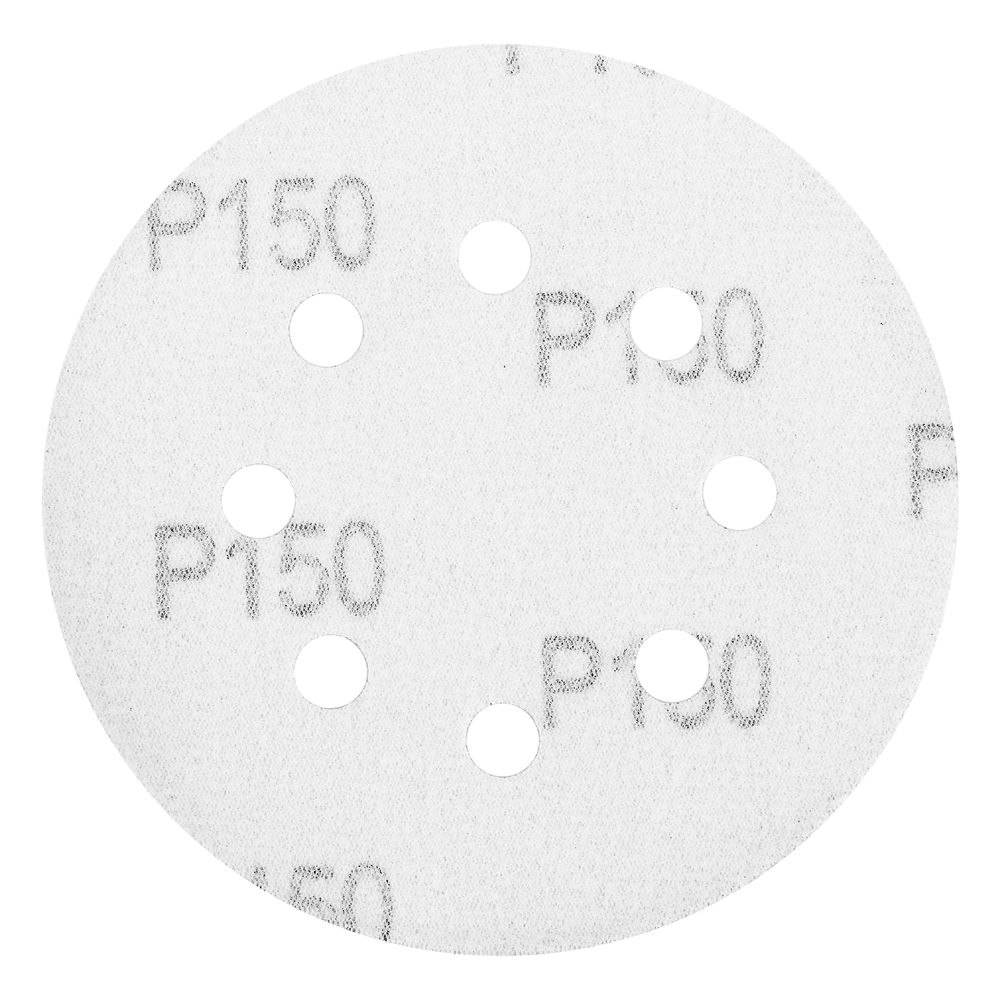 Круг абразивный на ворсовой подложке под липучку, перфорированный, P 150, 125 мм, 5 шт Matrix (73807)