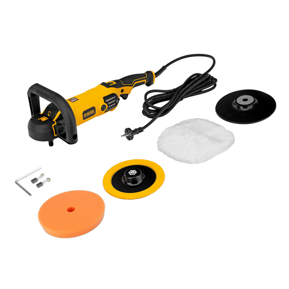 Машина полировальная CP-180, 1400 Вт, 180 мм, 0-3000 об/мин Denzel (27701)