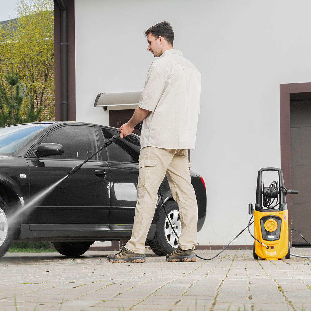 Моечная машина высокого давления R-170D, 2000 Вт, 170 бар, 360 л/ч, с барабаном Denzel (58229)